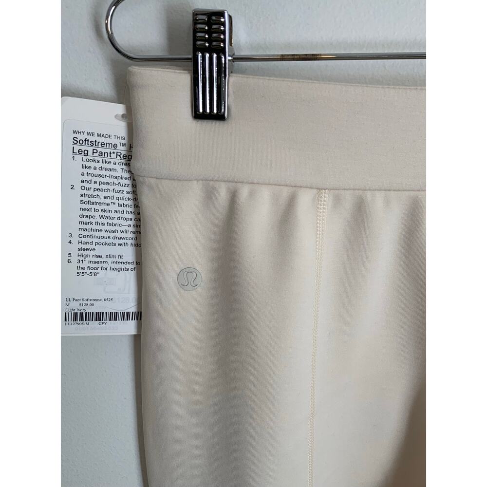 Lululemon Softserve HR Straight Leg pants NWT light ivory size medium - Picture 3 of 4